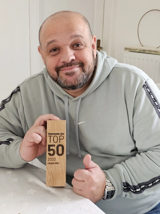 Havasi Imre TOP 50 2023 díja, melyet a Tudjukki.hu-n szerzett ügyfelek értékelése alapján érdemelt ki.