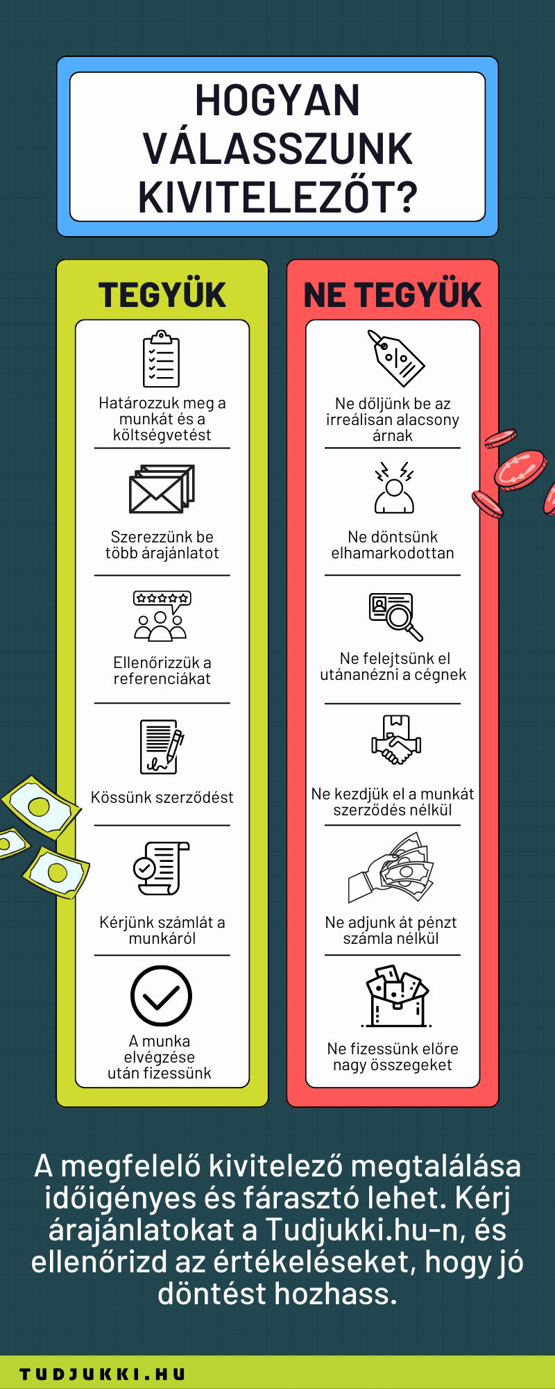 Infografika arról, mikre figyeljünk a szakembereknél.