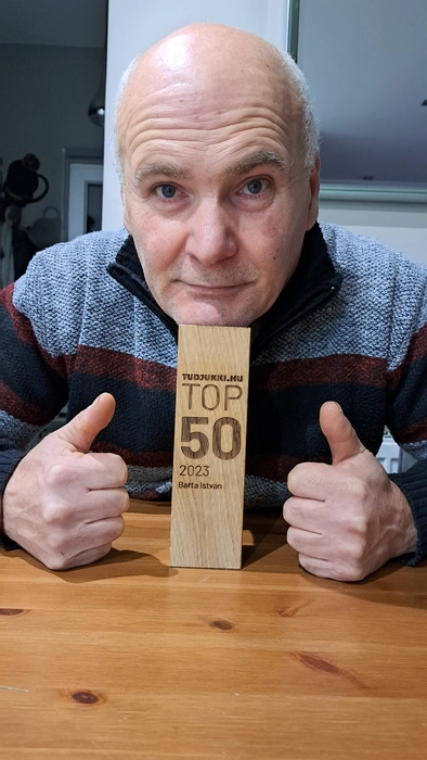 Barta István - Tudjukki Top 50 2023 díj Barta István TOP 50 2023 díja, melyet a Tudjukki.hu-n szerzett ügyfelek értékelése alapján érdemelt ki.
